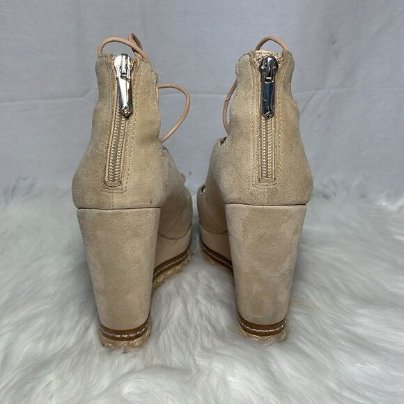 Sam Edelman Harriet Tan Suede Wedge Platform Sandals Sz 6.5 - Picture 3 of 7